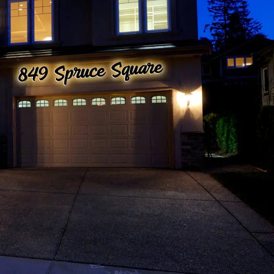 Black matte light-up house numbers for modern minimalist homes