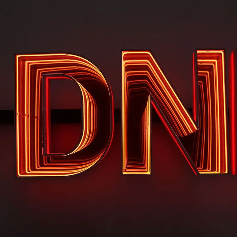 Custom 3D LED track channel letters for commercial branding