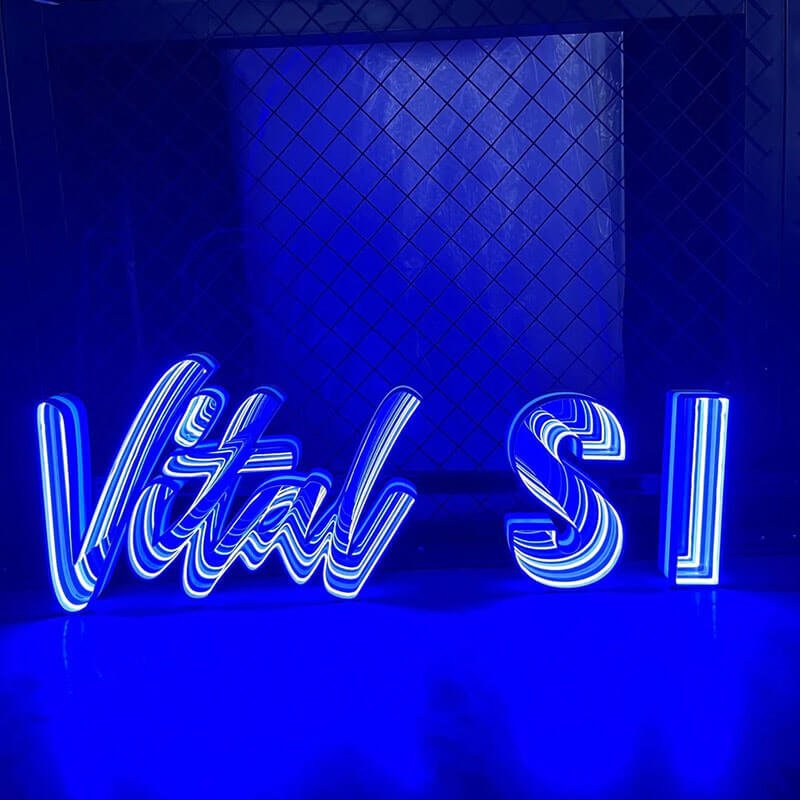 Custom 3D LED track letters with infinity mirror effect