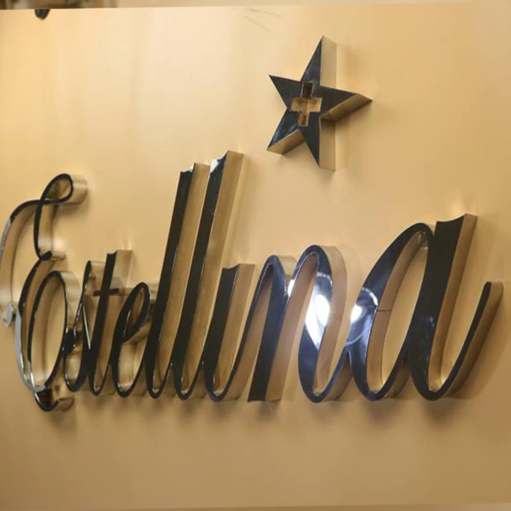 Custom laser engraved metal signs for outdoor business branding
