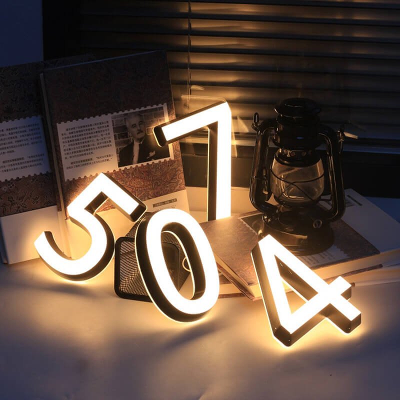 solar house number signs Illuminated LED house number signs for homes  