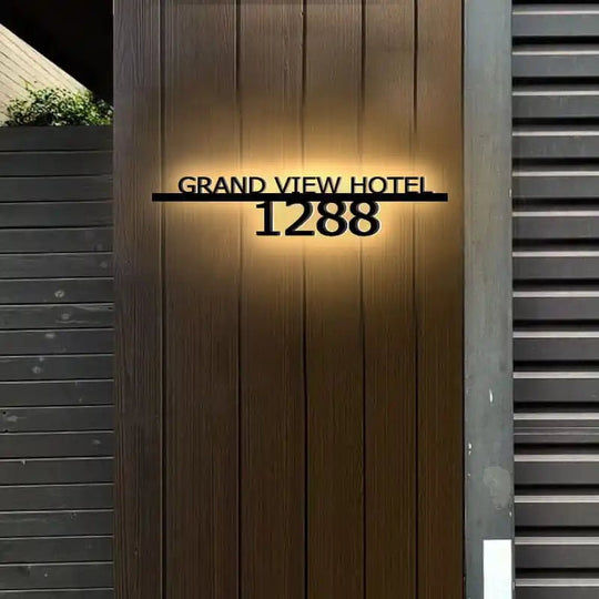 Modern LED Hotel Address Plaque - Bright & Durable