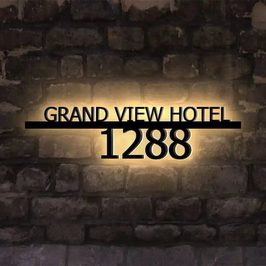 Outdoor Illuminated Hotel Numbers - Weatherproof Design
