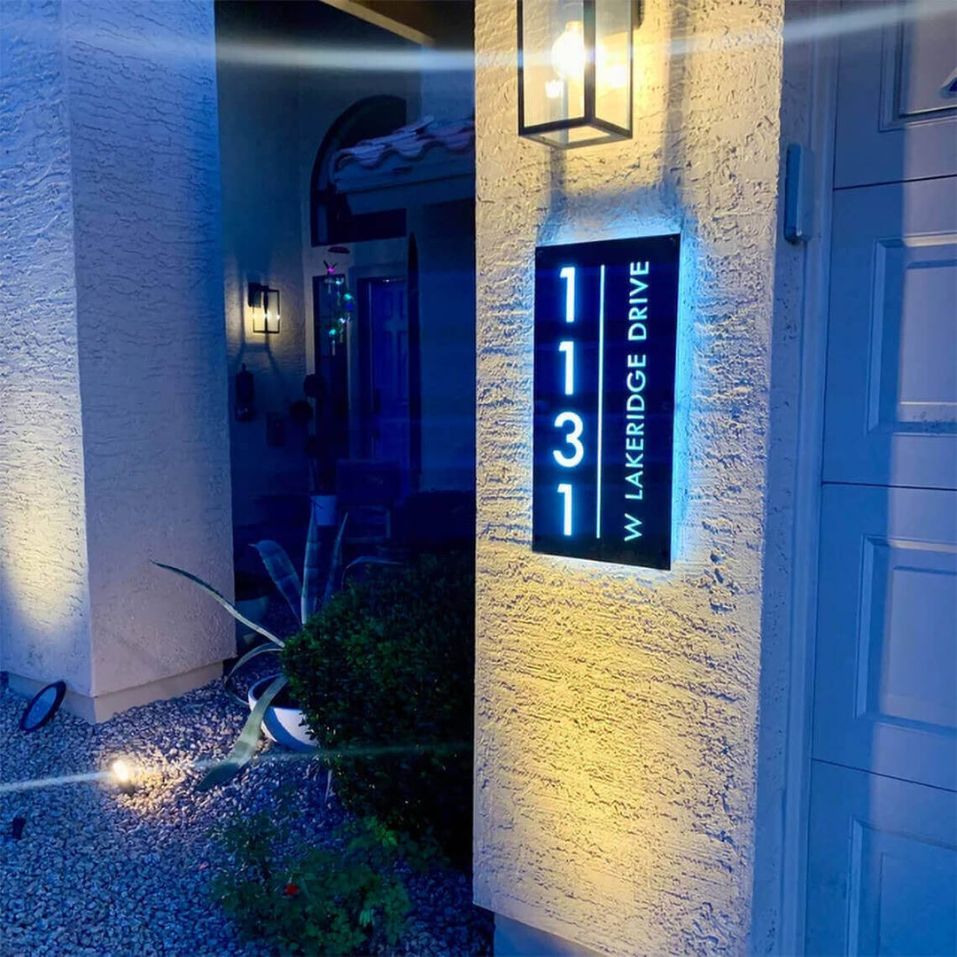 Outdoor LED House Number Light Best backlit house numbers Illuminated House Numbers