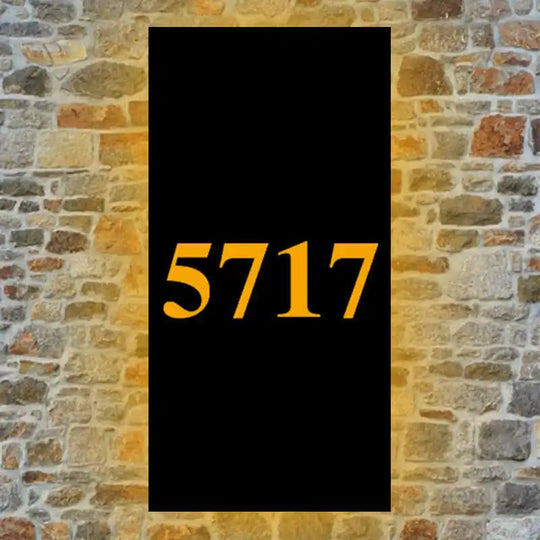 contemporary house number plaque  Backlit LED Black Metal House Number
