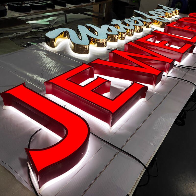 modern acrylic frontlit backlit lobby signs