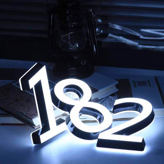 solar address sign Stylish LED house number signs for curb appeal  