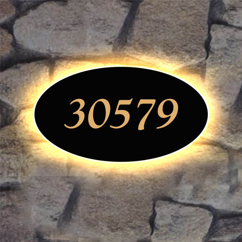 outdoor illuminated house numbers Illuminated House Number Signs metal house numbers 8"