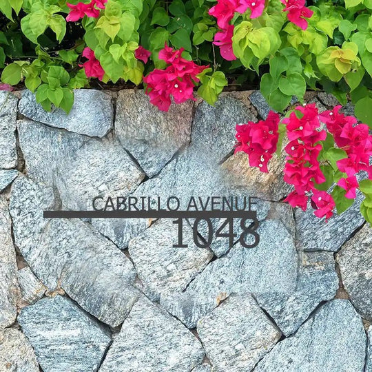 rustic metal address signs for yard with black finish